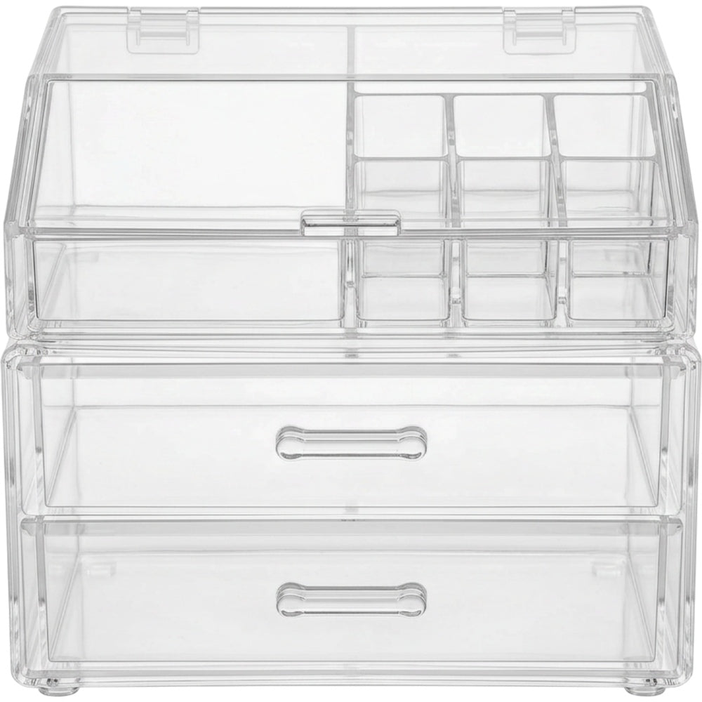 Bannd Clear Acrylic Modular Cosmetic Organizer with 2 Drawers and Hinged-Lid Upper Module - Product view