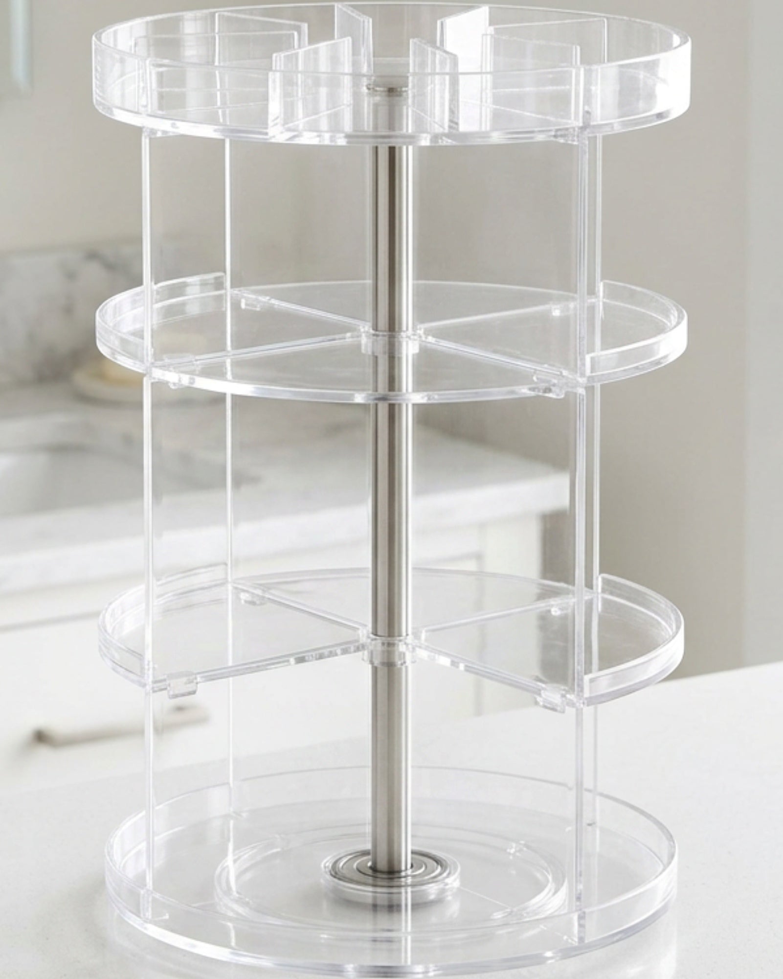 Bannd Clear Acrylic 360-Degree Rotating Cosmetic Organizer Tower 34 cm - Lifestyle view